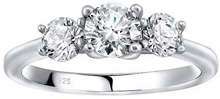 SILVEGO Verlobungsring aus 925 Sterling Silber VICTORIA mit Swarovski Zirconia