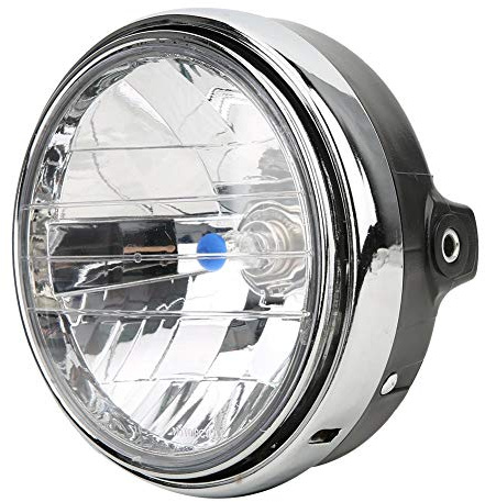 Headlight, Qiilu Motorcycle Headlight, Retro Headlamp Front Headlight Fit for Honda CB400/Hornet 250/VTEC(White glass)
