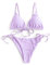 ZAFUL Damen Gepolstert Bikini Set, Einfarbig Bikini Badeanzug mit Dreieck Cup Spaghetti-Träger (Violett, M)