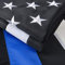 Thin Blue Line Flagge - 3 x 1,5 m mit gestickten Sternen, genähte Streifen, Messingösen, UV-Schutz, 300D Nylon Schwarz Weiß und Blau Amerikanische Polizei Flagge