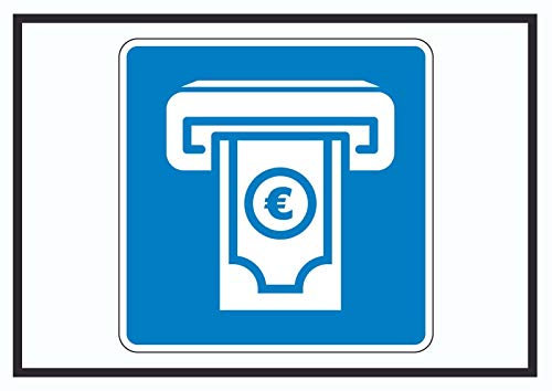 HB-Druck Geldautomat Schild mit Symbol A3 Rückseite selbstklebend