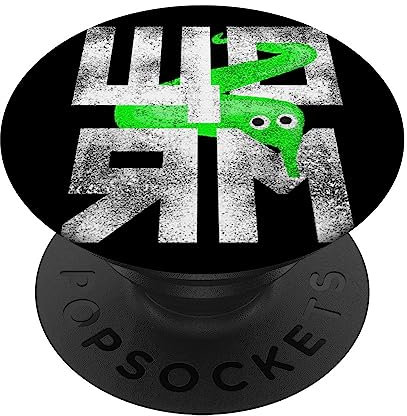 Grüner Wurm auf einer Schnur Meme Retro-Stil PopSockets mit austauschbarem PopGrip