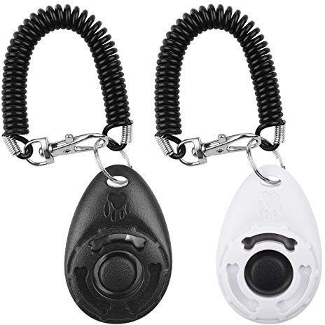 Diyife Clicker per Cani, [2 PCS] Formazione Clicker con Cinturino da Polso per Cane Gatto Cavallo