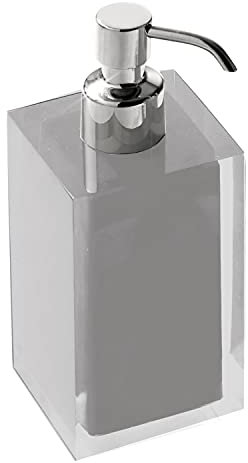 Gedy Auckland Dosasapone Bagno, Grigio (Argento), 16.2 x 7 x 7 cm