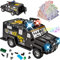 alles-meine.de GmbH elektronische Spardose - Geldtransporter Polizei - mit Fingerabdruck + Zahlenkombination/Passwort + Sound + Licht - incl. Name - digitaler Tresor Sparschwei..