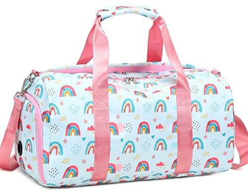 Sporttasche, Reisetasche, Turnbeutel, Wochenendtasche, Reisetasche, Tanz, Gymnastik, Tasche mit Schuhfach und Nassfach, lichtgrün