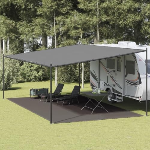 vidaXL Zeltteppich Vorzeltteppich Campingteppich Vorzeltboden Zeltboden Camping Teppich Wohnwagen Terrasse Outdoor 400x800cm Anthrazit HDPE
