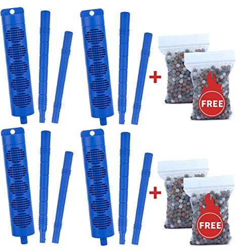 Natuer 2 Bâtons minéraux pour jacuzzi, bâtons minéraux pour jacuzzi, avec 8 mois de durée de vie, 4 paquets de matériaux minéraux remplaçables (bleu)