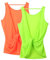 icyzone Damen Sport Tank Top Rückenfrei, Fitness Yoga Shirt Ärmellose Gym Sport Oberteil, 2er Pack (L, Neon Orange*/Neon Green*)