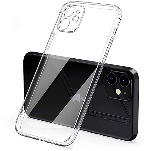 Eximmobile - Silikonhülle Metallic (Durchsichtig) kompatibel mit Apple iPhone 6S Plus / 6 Plus + Panzerfolie Silikon Hülle Handyhülle Handytasche Case Tasche