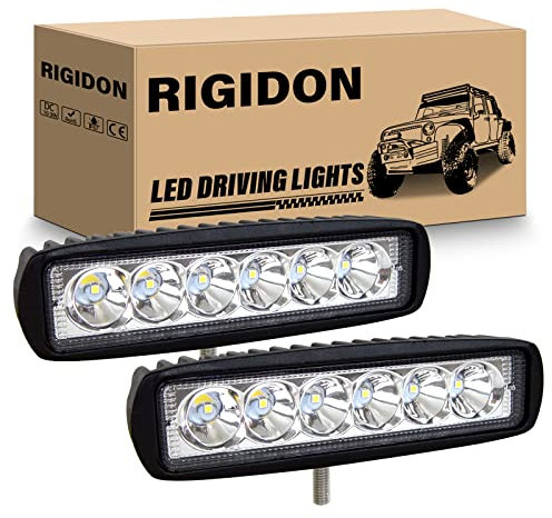 RIGIDON 2PCS 6 pollici 15cm 18W Faro da Lavoro LED 12V 24V Faretto LED Spot Luci di Lavoro Impermeabile Fari di profondità Fuoristrada Proiettore Fendinebbia per Trattore Auto Camion 4WD SUV ATV UTV