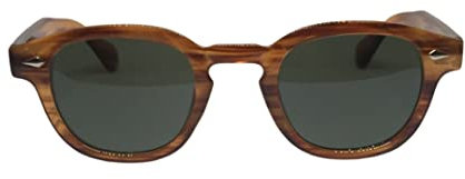 Vintange Sunglasses Sonnenbrille Modell MOSCOT JOHNNY DEPP TONY STARKS OSVALDO UV 400 NEU 2022, Dunkles Holz grün, Medium