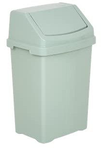FotoStation 8L/25L/50L Litre Plastic Swing Bin Waste Recycle Dustbins Kitchen, Bathroom Rubbish Trash Refused Bins (25 Litre, Silver Sage)