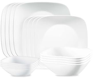 Corelle Vivid White - Vajilla (16 piezas), color blanco