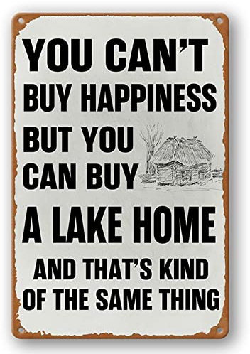 Masleo LakeHouseDecorSignage Blechschild, 20,3 x 30,5 cm, Vintage-Lake-Heimdekoration, Willkommen in Lakehouse