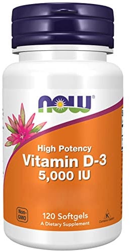 Now Foods, Vitamin D3 Depot, 5000 IU, 1 Capsule Every 5 Days, Cholecalciferol from Lanolin, 120 Softgels, Lab-Tested, Gluten-Free, Soy-Free, GMO-Free