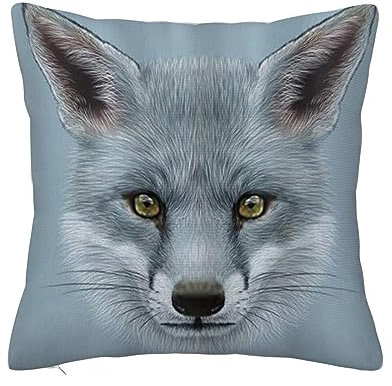 Housse de Coussin 45x45cm Taies d'oreiller Décoratif,Animaux Renard Portrait Fluffy Forêt Créature Mammifère Wildlife,Canapé Taie d'oreiller Decoration Maison Salon pour Canapé Chaise