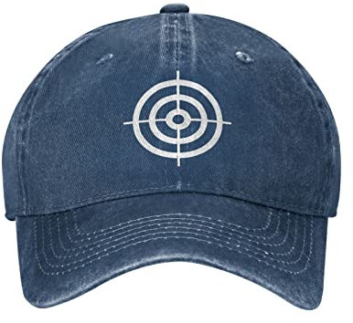 Lsjuee Bullseye Shooting Targets Ringe Unisex Cowboyhut Baseballkappen Verstellbare Sport Golf Denim Casquette Cap Schwarz