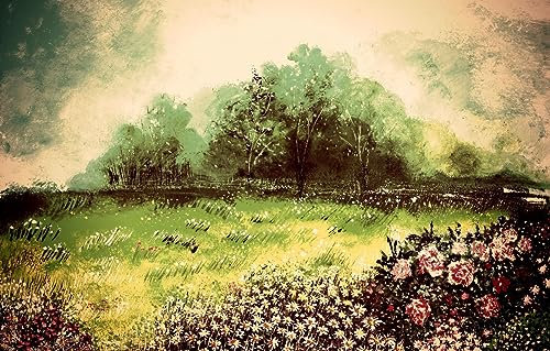 Puzzle In Legno Per Adulti 1000 Pezzi, Camomilla E Rose Al Vento Pittura D'Arte Puzzle Di Legno 75X50Cm