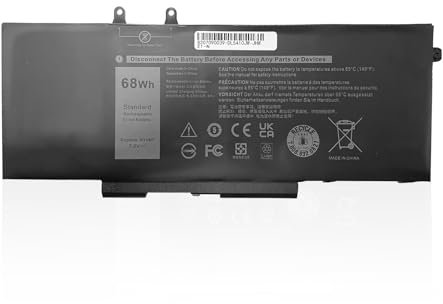 szyuya Batterie d'ordinateur Portable 4GVMP 1V1XF 04GVMP Compatible avec Dell Latitude 5400 5410 5500 5510 Precision 3540 3550 Inspiron 7590 7591 7791 Series 2 en 1 (7,6 V 68 Wh)