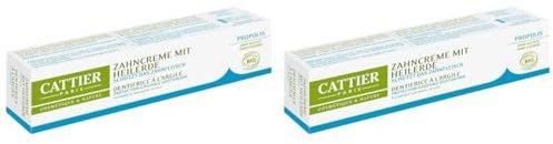 Cattier Zahncreme mit Heilerde Propolis, 2er Pack (1 x 75 ml)