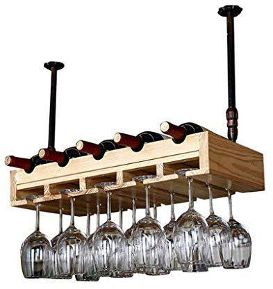 Wine Racks,Modern Dining Room Ceiling Wine Racks Wall Mounted Wine Rack | Bottle and Glass Holder | Home and Kitchen Décor | Storage Rack | Bar Decoration Display Shelf/C/64 * 30Cm
