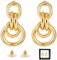 Ohrringe Gold Tropfen Hängend Clean Girl Aesthetic， Goldene Ohrringe Damen Statement Creolen Gold，Hoop Earrings for Women (Stil 3)