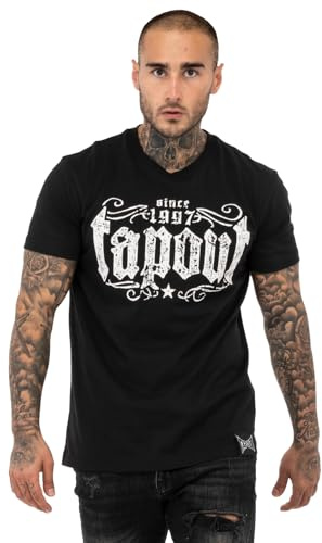 Tapout Herren T-Shirt Normale Passform Crashed, Black/White, 3XL, 940019