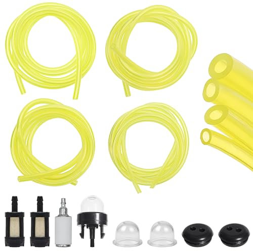 LUCKNIGHT Rasenmäher Benzinschlauch Set, Universal Benzinfilter Kit, Benzinfilter Benzinschlauch set mit Schläuchen und Dichtungen Primer für Kettensägen, Rasenmäher, Heckenscheren, Hochentaster