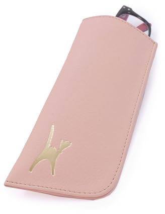 Catwalk Collection Handbags - Custodia/Astuccio per Occhiali in Vera Pelle - Porta Occhiali da Sole - con Scatola Regalo - Iris - Rosa