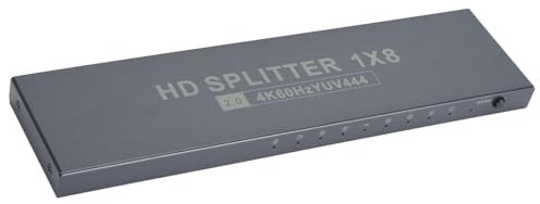 HDMI Switch 1 in 8 Out, 4K@60Hz HDMI 2.0 Switch Splitter, HDMI Switcher Selector, 8 Port Video Distributor Box Kompatibel mit 360, für One, für PS3, für PS5, Projektor,