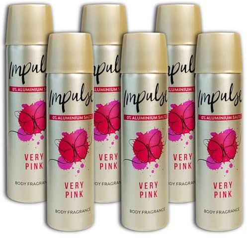 6 er Pack Impulse Deospray Very Pink ohne Aluminium 6 x 75 ml Deodorant Deo