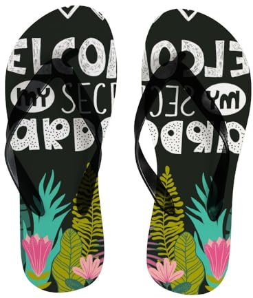 Infradito estive di benvenuto piante grasse tropicali sandali infradito da spiaggia comodi leggeri ciabatte piatte per interni ed esterni, Benvenuto Piante Grasse Tropic, large