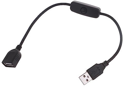 antianzhizhuang USB Cable With Switch 1-Pack USB Male To Female Extension Cord Inline On/Off Switch For Driving Recorder USB Extension Power Cord