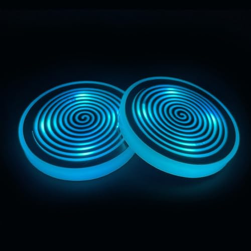 Auto LED Untersetze, LED Autotassenhalter Becherhalter Lichter, Leuchtende Getränkeuntersetzer aus Acryl fürs Auto mit USB Aufladung für Alle Modelle
