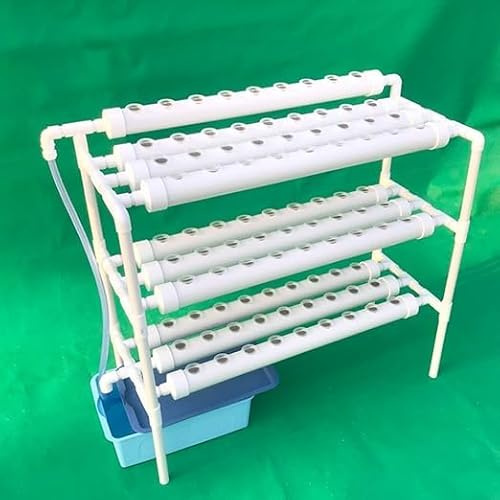 CLEADONG Kit de culture hydroponique, 90 sites - Système hydroponique à 3 couches avec 10 tubes - Outil de jardinage pour plantes hydroponiques en PVC