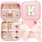 RUPOFUZA Schmuckkästchen, Reise-Schmuckkästchen, kleine Schmuckschatulle, klein, Reiseetui, rosa, Schmuckkästchen, Schmetterling, personalisierbare Geschenke für Mädchen, Geburtstagsgeschenke für