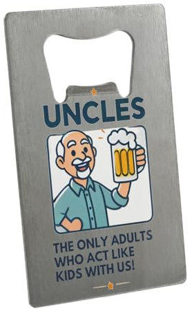 Funny Uncle Cartoon Bottle Opener - Novelty Metal Beer Opener for Uncles (boop-ds23-unclekidrg)