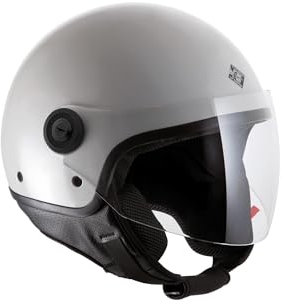 Tucano Urbano casco demi jet unisex EL'JETTIN 6.0. Casco moto in policarbonato, casco scooter small fit. Calotta XS-M ed L-XXL . Casco estate inverno. Casco omologato ECE 22.06 Bianco lucido Tg. M