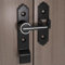 LISHAN Vintage Metal Door Knob Latch Decorative Gate Barn Door Lock with Rotating Mechanism Easy Installation Farmhouse Outdoor Use Heavy Duty Design (180 Degree Angle, Vintage Black)