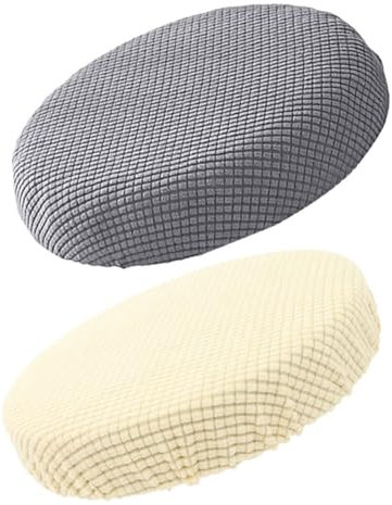 Amosfun 2 Stück Elastische Vlies-sitzbezüge für Runde Hocker Stuhlhussen Beige/grau Mix für Familien Hochzeiten Bankette