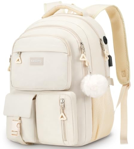 kadilong Rucksack Mädchen Teenager Rucksack Laptop Damen Schultasche Frauen Schulrucksack mit USB Ladeanschluss und Laptopfach für Schule Studenten Uni Reise Arbeit