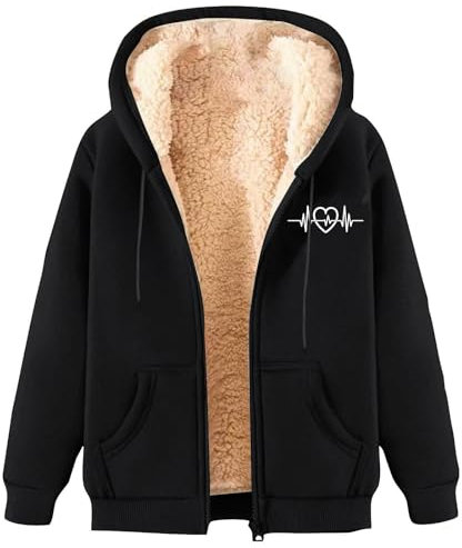 Blouson Femme Hiver Lamb Wool Coat Winter Thick Warm Solid Color Hooded Plus Size Coat Doudoune Jott Femme Manteau Polaire Femme (Black, XXXXL)