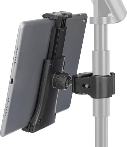 EEEKit Spin Bike Tablet-Halter, 360 Grad verstellbare Fahrrad-Lenkerhalterung, iPad-Halterung für stationäres Fahrrad, Laufband, Mikrofonständer, passend für 4,7-12,9 Zoll Geräte