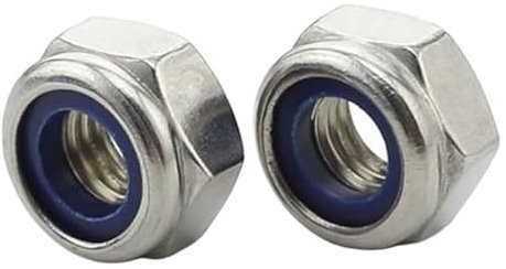 5/10/20 Stück DIN985 304 Edelstahl A2 M4 M5 M6 M8 M10 M12 Nylon-Sicherungsmutter mit Linksgewinde(M6 10PCS)