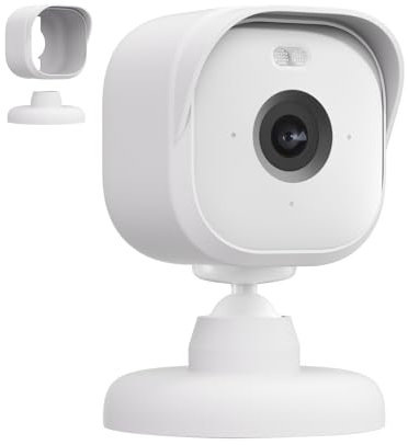 Camera Cover Compatible Blink Mini Silicone Skin Case, Anti-Scratch Protective Blink Mini Cover Bracket, Weather-Proof 360 Degree Protective Adjustable Indoor/Outdoor Small Mount (White)