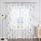 SCHOAL Gardinenschal mit Kräuselband Transparent Vorhang Gardine mit Blätter Muster Bedruckt Fensterschal für Wohnzimmer und Schlafzimmer 1 Stück BxH 140x260cm Grün