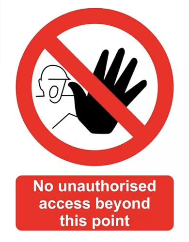 Danger NO Unauthorised Access Beyond This Point Site Safety Warning Sign Adhesive Sticker A4 297mm x 210mm