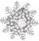Qianly Schneeflocken Brosche, Dekorative Anstecknadel, Eleganter Schmuck, Anstecknadel, Winter Schneeflocken Brosche für Hemd, Pullover, Kleid, Kleidungsdeko, Silber