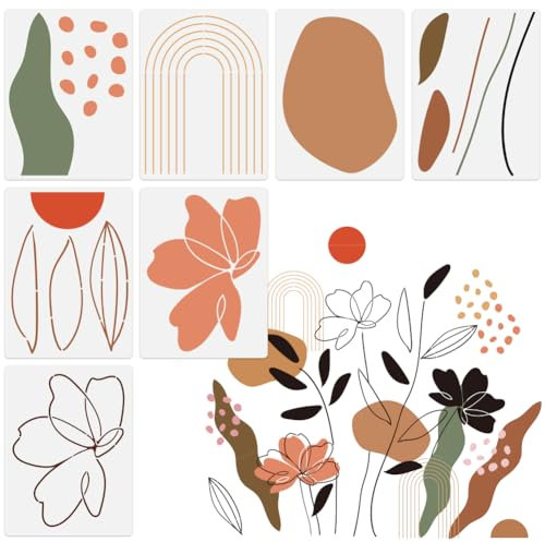 DOODLREAM Lot de pochoirs muraux en forme de grande fleur - 155 x 144 cm - Pour peinture sur bois, mur, tissu, meubles, verre, décoration d'intérieur bohème